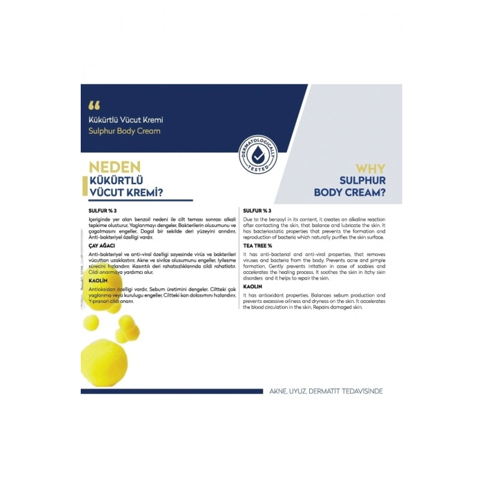 Dermavia Kükürtlü Vücut Kremi 150 ml