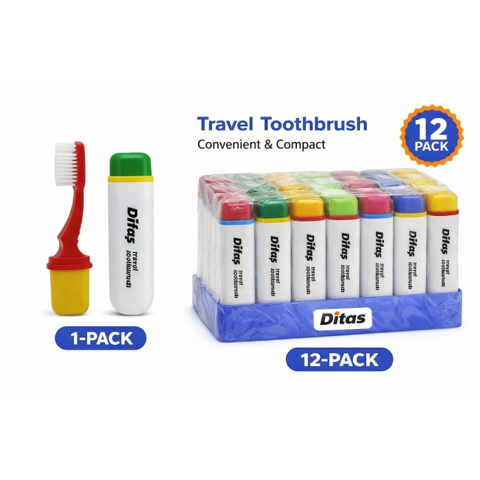 Difas Seyahat Tipi Diş Fırçası | Kapaklı Taşınabilir 1 Adet