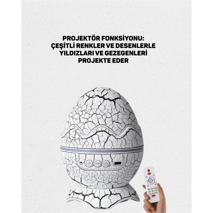 Dinozor Yumurtası Tasarımlı Projektörlü Gece Lambası