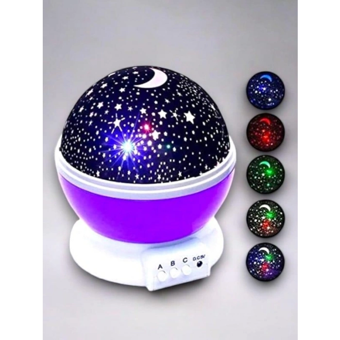 Dönen Renkli Gökyüzü Projektörlü Gece Lambası