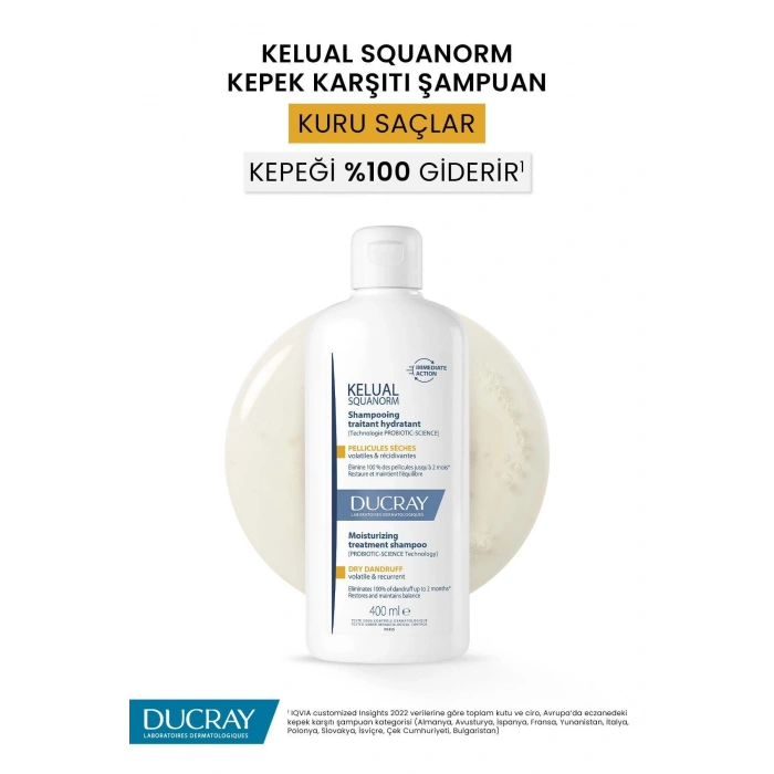 Ducray Kelual Squanorm Kuru Saçlar İçin Kepek Karşıtı Şampuan 400 ml
