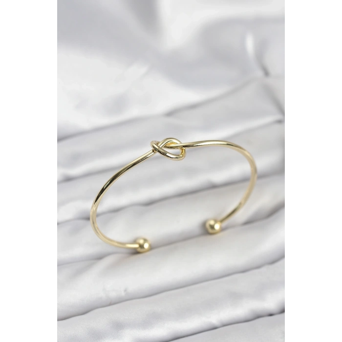 Düğüm Model Pirinç Gold Renk Kadın Bileklik