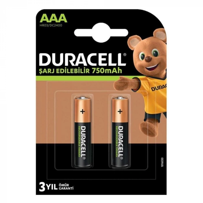 Duracell 1.2V 750 MAh AAA Şarjlı Kalem Pil 2li