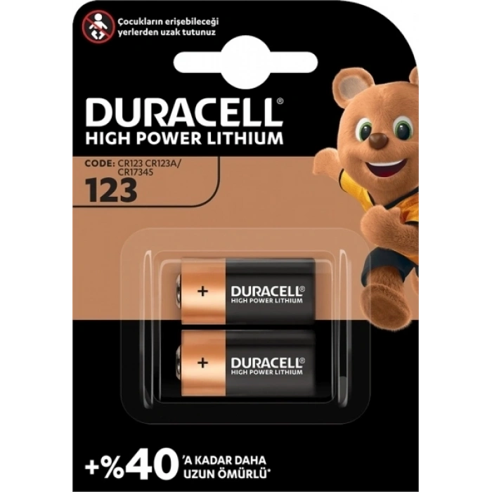 Duracell Lityum CR123A Pil 2li