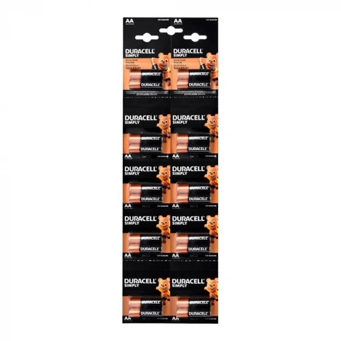 Duracell Simply İnce Kalem Pil Alkaline AAA 20li Kartela