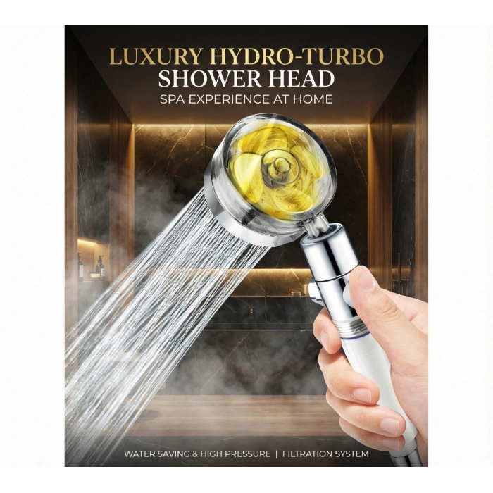 Duş Başlığı Turbo Pervaneli Serinletici Tasarım