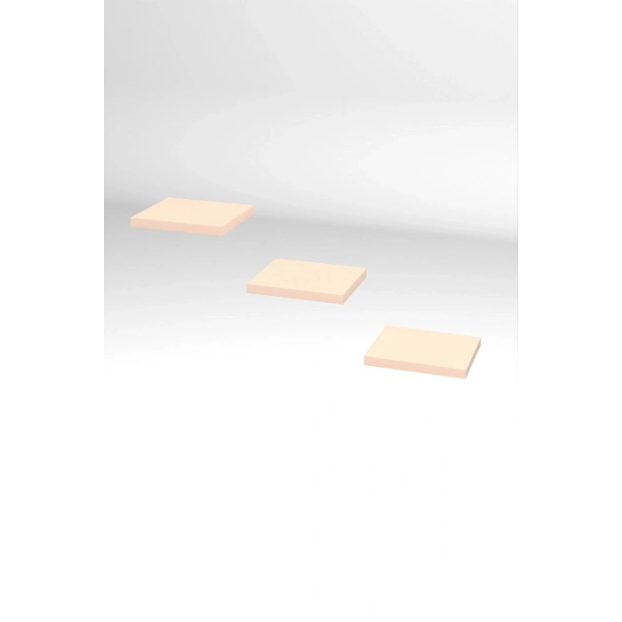 Duvar Rafı Dekoratif 3 Adet Çiçeklik Kare Krem