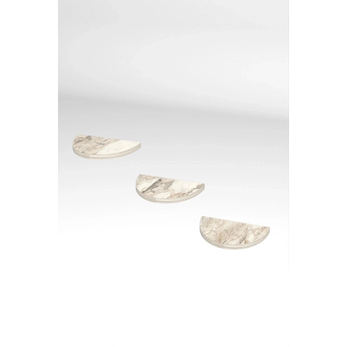 Duvar Rafı Dekoratif 3 Adet Çiçeklik Oval Efes