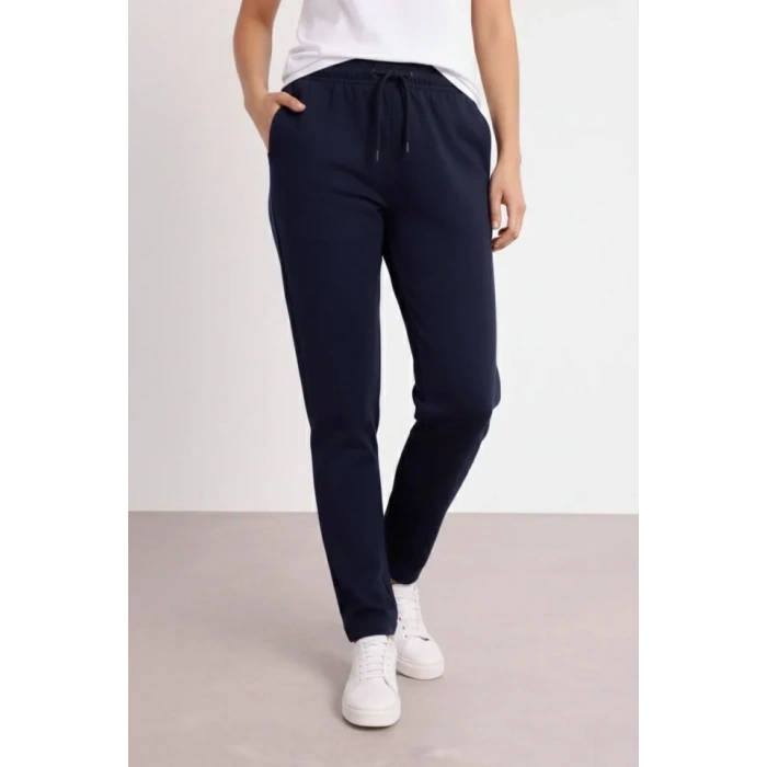 Düz Paça Beli Lastikli İpli Günlük Spor Eşofman Altı Rahat Fit - Lacivert