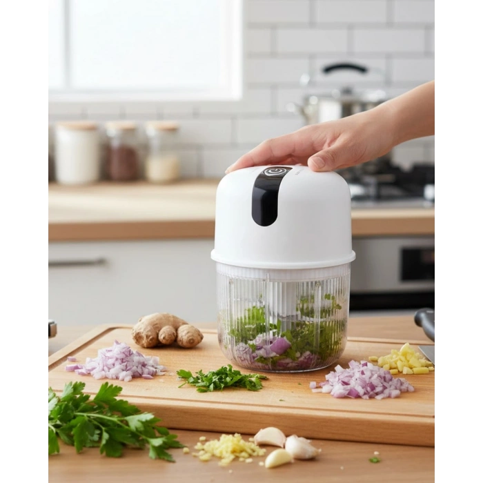 Elektrikli Sarımsak Doğrayıcı Hafif ve Taşınabilir