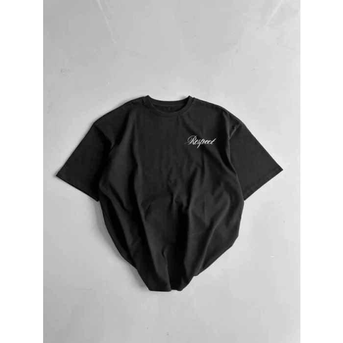 Erkek Baskılı T-Shirt Kısa Kol Bisiklet Yaka Regular Fit Yazlık Tişört - Siyah