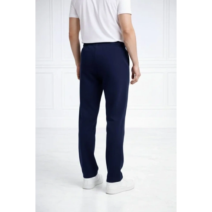 Erkek Düz Paça Beli Lastikli İpli Günlük Spor Eşofman Altı Rahat Fit - Lacivert