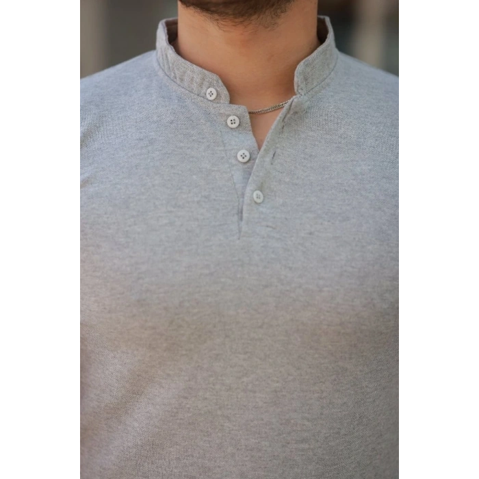 Erkek Hakim Yaka Dokuma Pamuklu Kumaş Kısa Kollu T-shirt