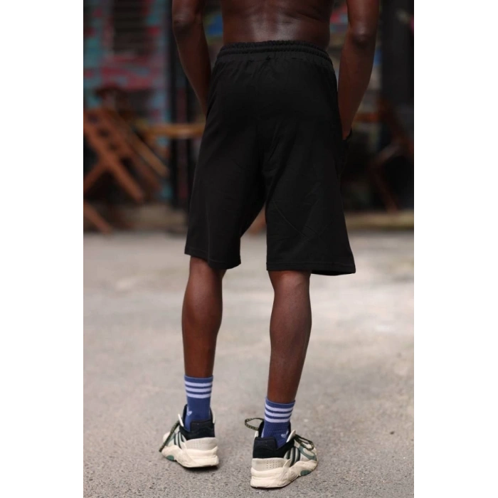 Erkek İki İplik Cepli Şort - Siyah