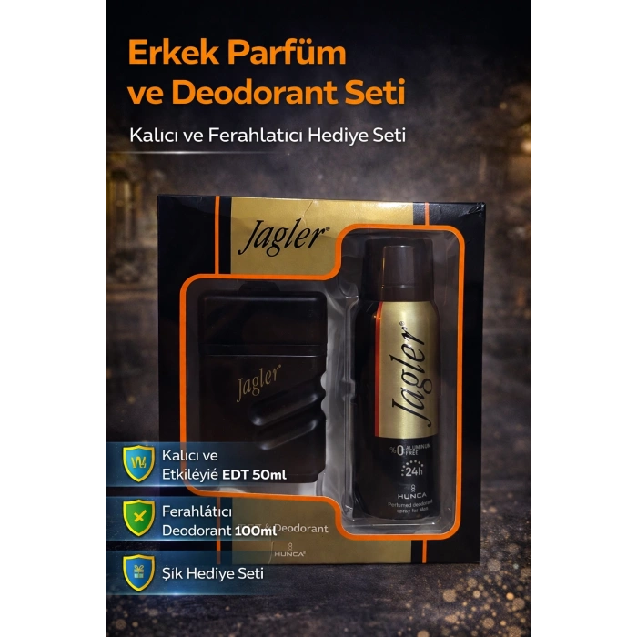 Erkek Parfüm Seti EDT 50 ml ve Deodorant 100 ml Kalıcı Koku Hediye Seti