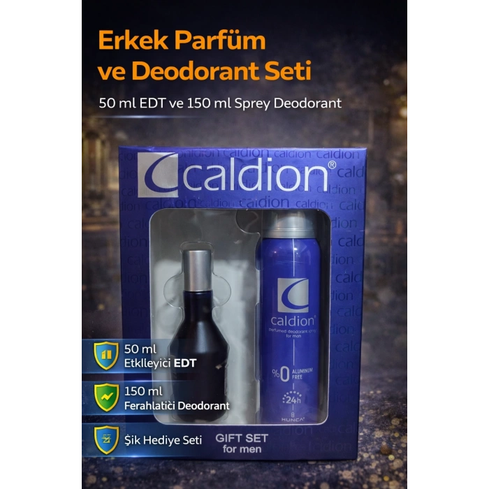 Erkek Parfüm ve Deodorant Seti 50 ml EDT + 150 ml Sprey Deodorant Kalıcı Ferah Koku Hediye Seti