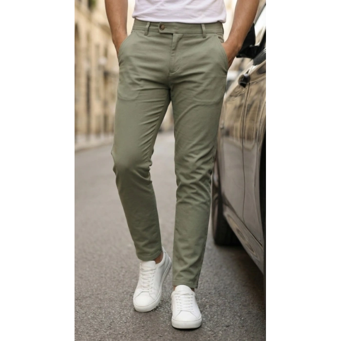 Erkek Slim Fit Dilli Kumaş Pantolon