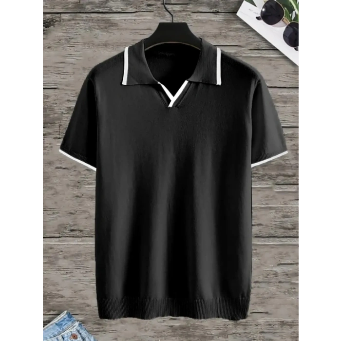 Erkek Uzun Kollu Yakalı Triko Bluz