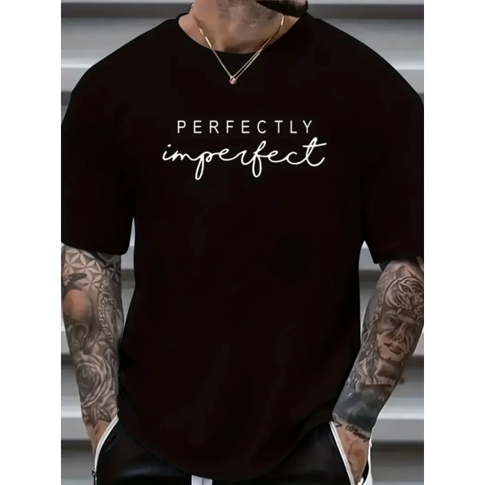 Erkekler Için PERFECTLY Günlük Tişört  - Siyah