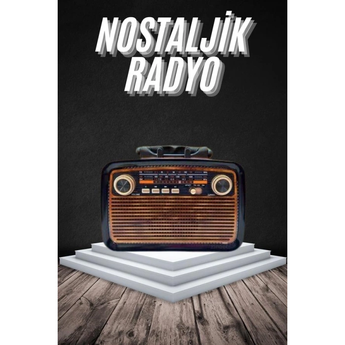 Eskitme Nostalji Tasarımlı Bluetoothlu Nostalji Radyo Ahşap Nostaljik Görünümlü