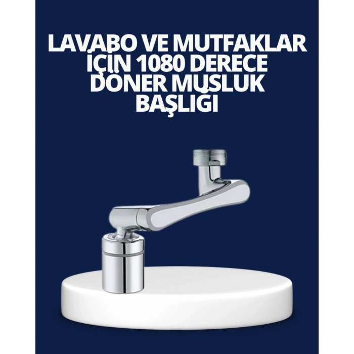 Esnek 1080° Musluk Başlığı 3 Eklemli Hareketli Su Modlu Lavabo Aparatı