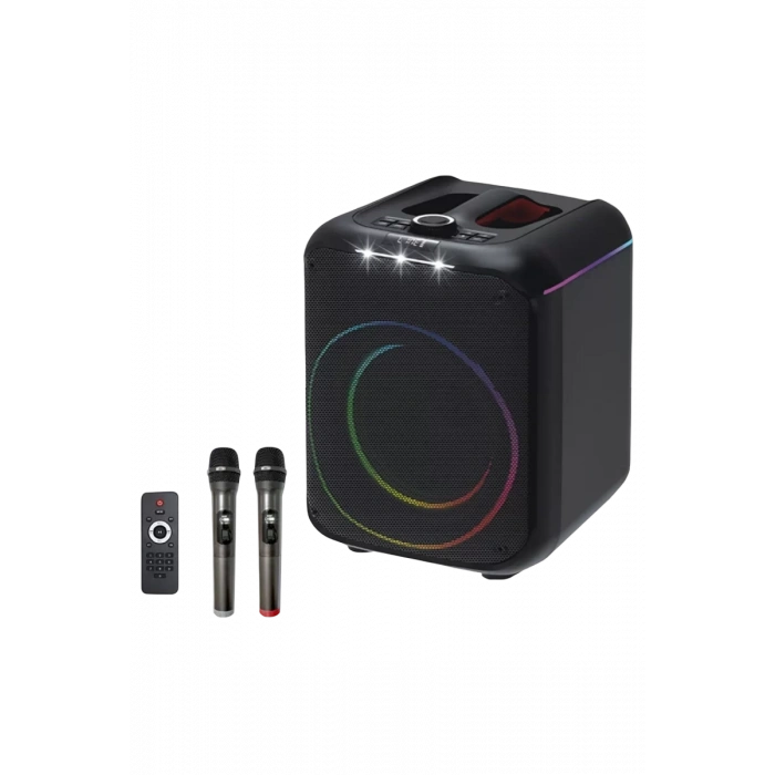 F39 25W Sürücülü RGB Işıklı 2 Adet Mikrofonlu Bluetooth 5.3 Kablosuz Hoparlör – Siyah