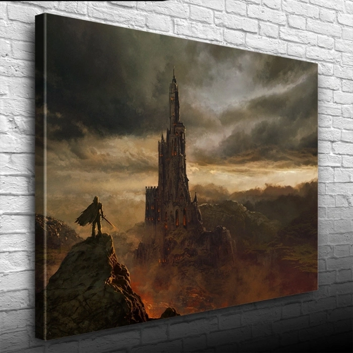 Fantastik Kayalıklara Oyulmuş Tarihi Kale Kanvas Tablo 50 x 70