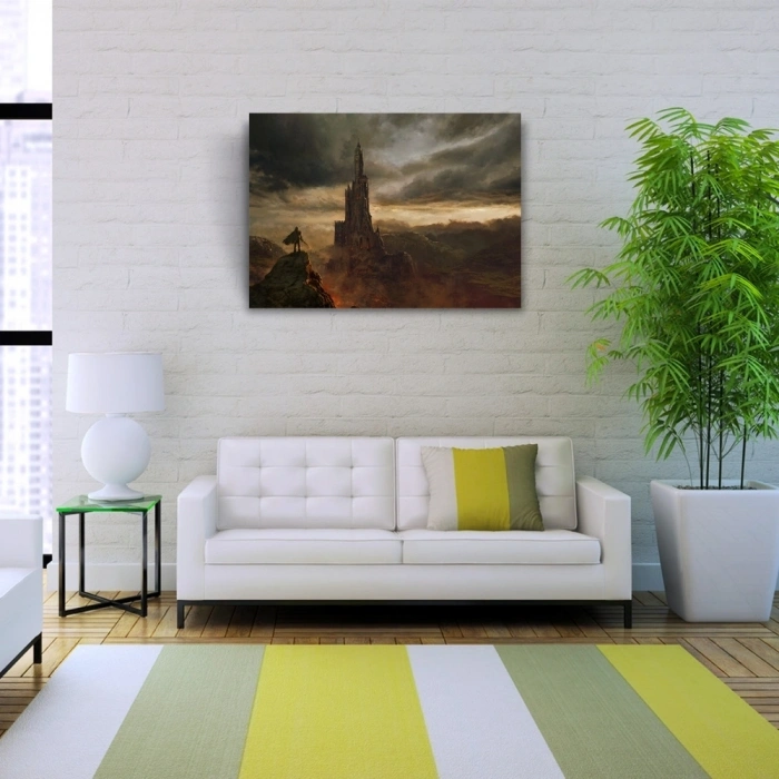 Fantastik Kayalıklara Oyulmuş Tarihi Kale Kanvas Tablo 50 x 70