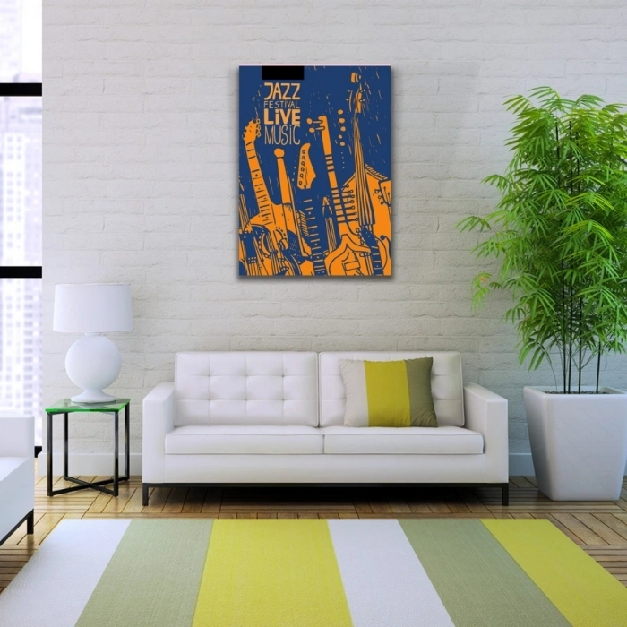 Festival Afişi Siyah Turuncu Renklerde Kanvas Tablo 50 x 70