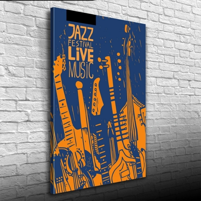 Festival Afişi Siyah Turuncu Renklerde Kanvas Tablo 50 x 70