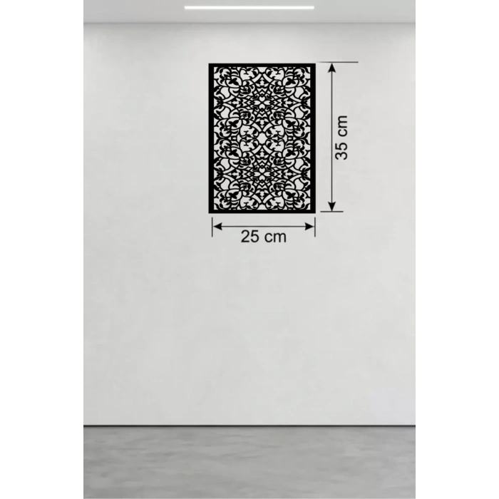 Floral Mandala Tasarım Ahşap Duvar Tablosu - 25x35 cm Lazer Kesim Dekoratif Pano