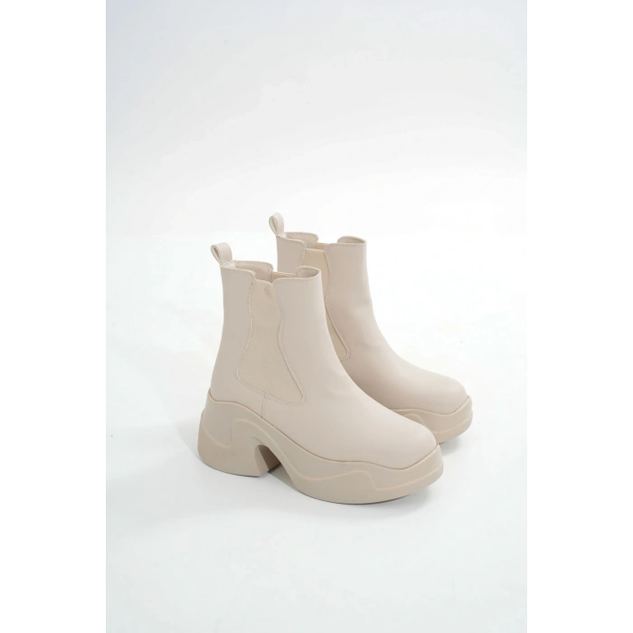 FZ-2400 Bej Yüksek Tabanlı Lastikli Günlük Kadın Bot