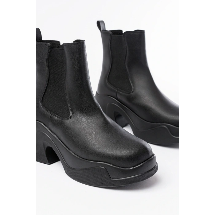 FZ-2400 Siyah Yüksek Tabanlı Lastikli Günlük Kadın Bot