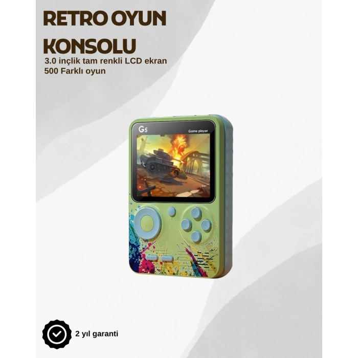 G5 Taşınabilir Retro Oyun Konsolu – Çocuk ve Yetişkinler İçin