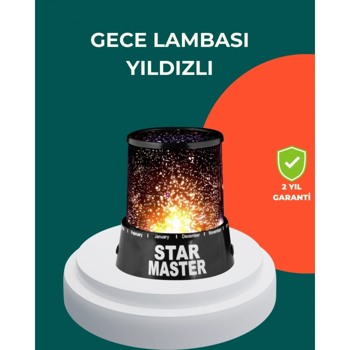 Galaxy Efektli LED Yıldız Projektör Renk Değiştirmeli Oda Aydınlatması