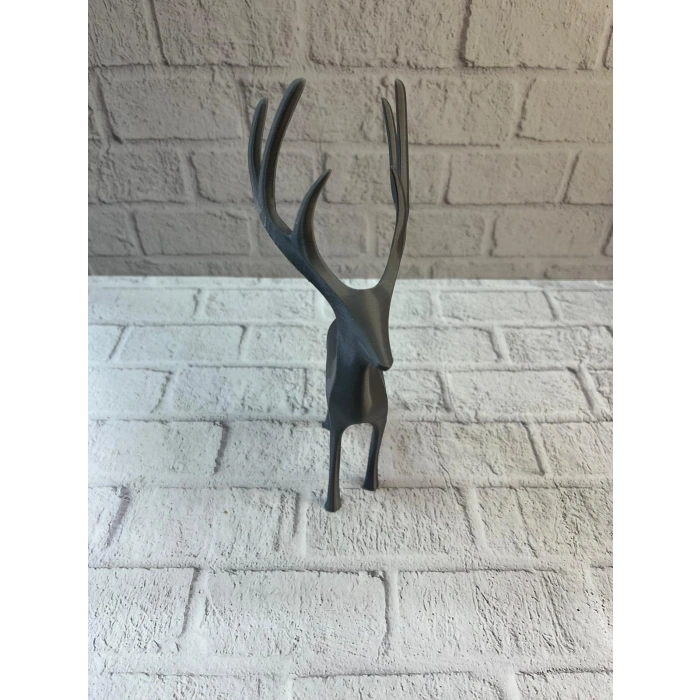 Geyik Figürü Gri Modern Salon ve Raf Dekoru