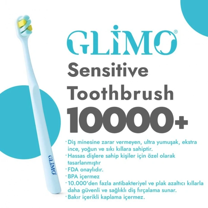 Glimo Sensitive Diş Fırçası 10000+ Ultra Soft Mavi