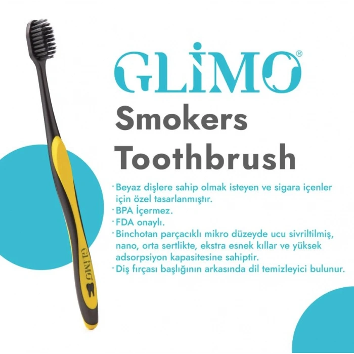 Glimo Smokers Beyazlatıcı Diş Fırçası Medium Yeşil
