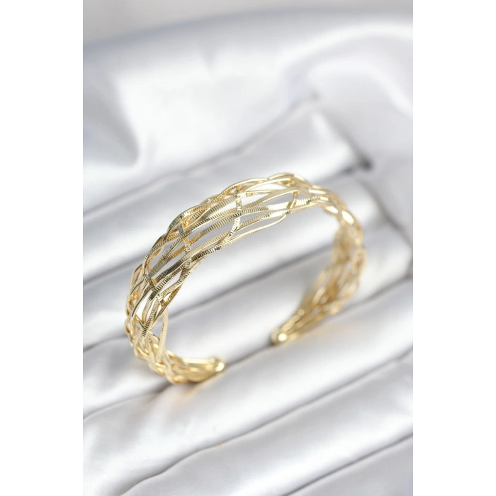 Gold Renk Pirinç Vintage Kadın Bileklik