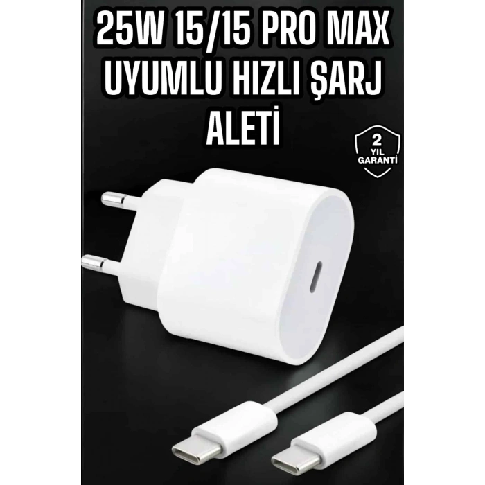 Güç Adaptörü ve Kablosu Şarj Aleti 15/15 Pro Max Uyumlu Hızlı Şarj