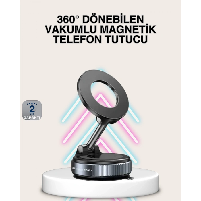 Güçlü Mıknatıslı Vakumlu Araç Telefon Tutucu Alüminyum Gövde