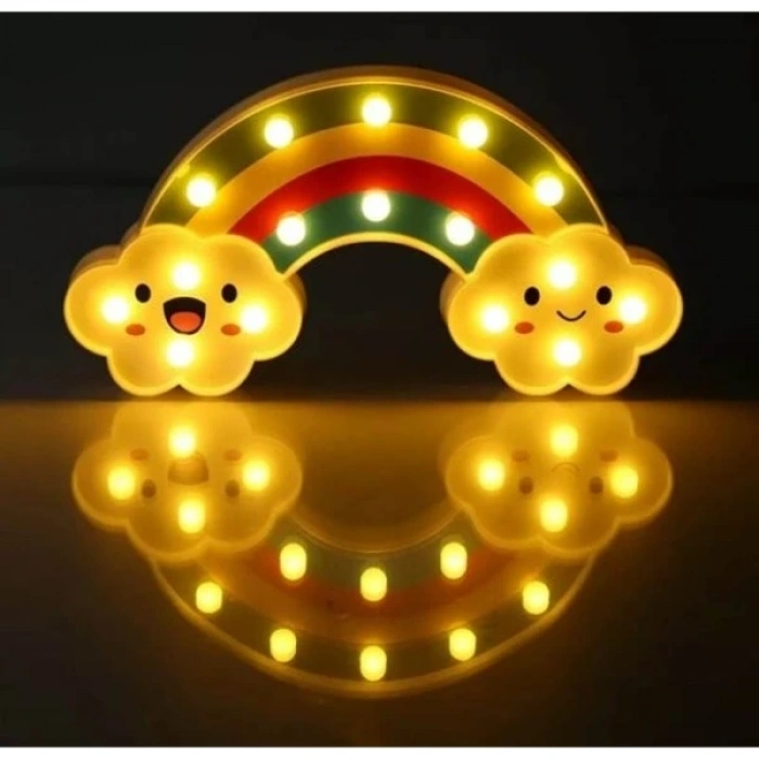Gülen Bulutlu Gökkuşağı LED Gece Lambası