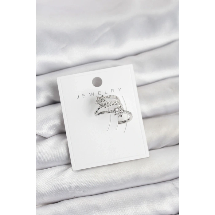 Gümüş Renk Zirkon Taşlı Yıldız Model Kıkırdak Earcuff Küpe