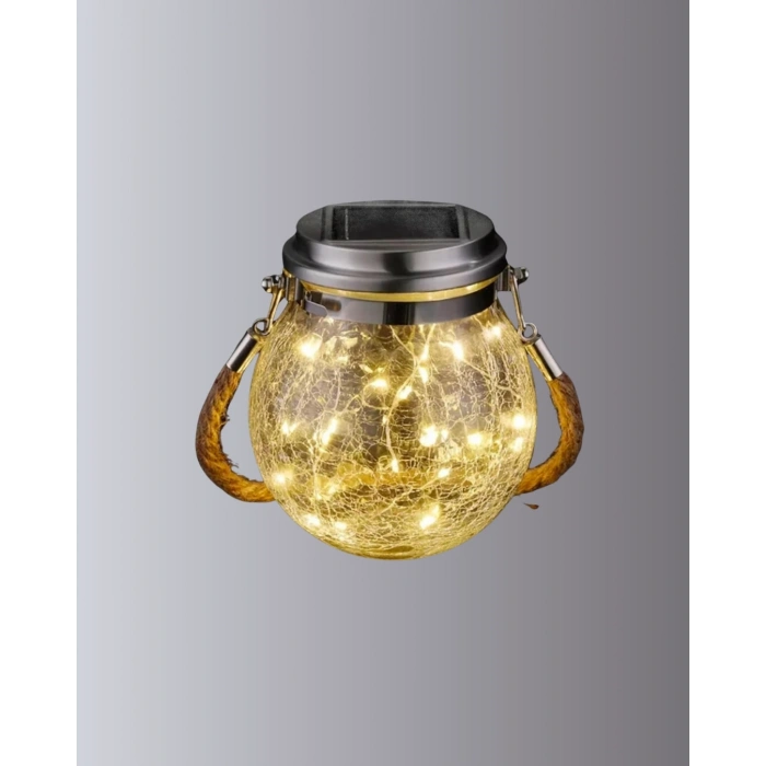 Güneş Enerjili Cam Sarkıt Bahçe Balkon Teras Aydınlatma 30 LED