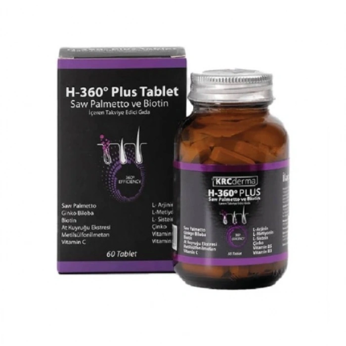 Hair 360 Plus Saw Palmetto ve Biotin 60 Tablet
