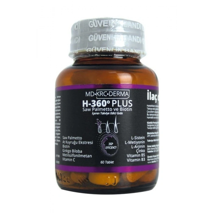 Hair 360 Plus Saw Palmetto ve Biotin 60 Tablet