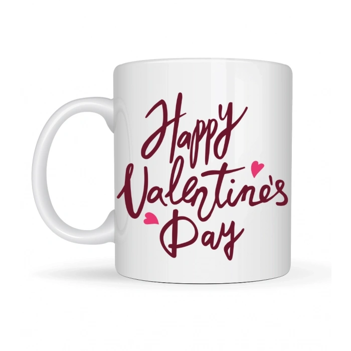 Happy Valentine’s Day Baskılı Porselen Kupa Model 2 – Sevgililer Günü Özel Tasarım