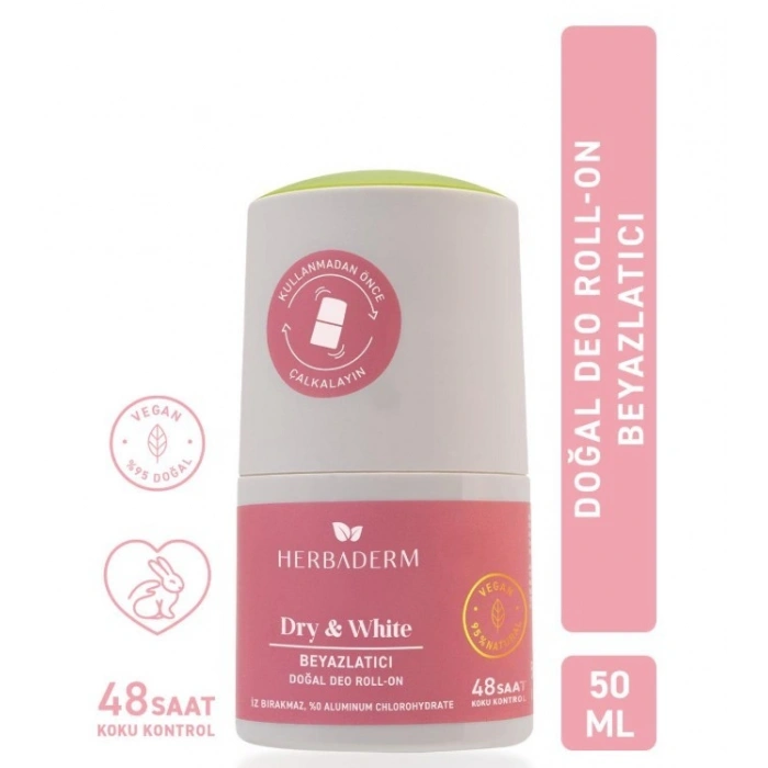 Herbaderm Dry White Beyazlatıcı Deo Roll On 50 ml