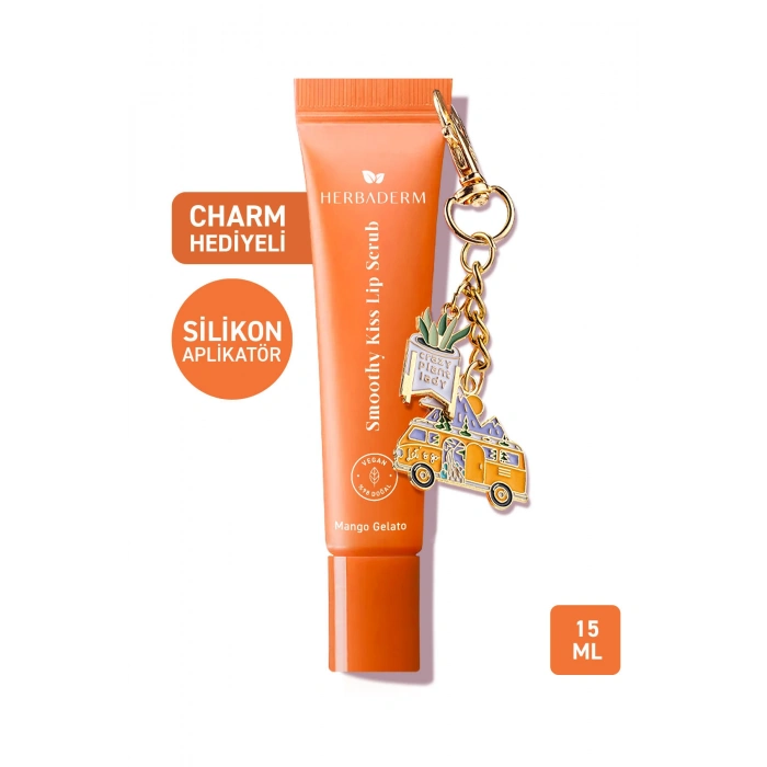 Herbaderm Dudak Peelingi Mango Aromalı 15 ml (Charm Hediyeli)