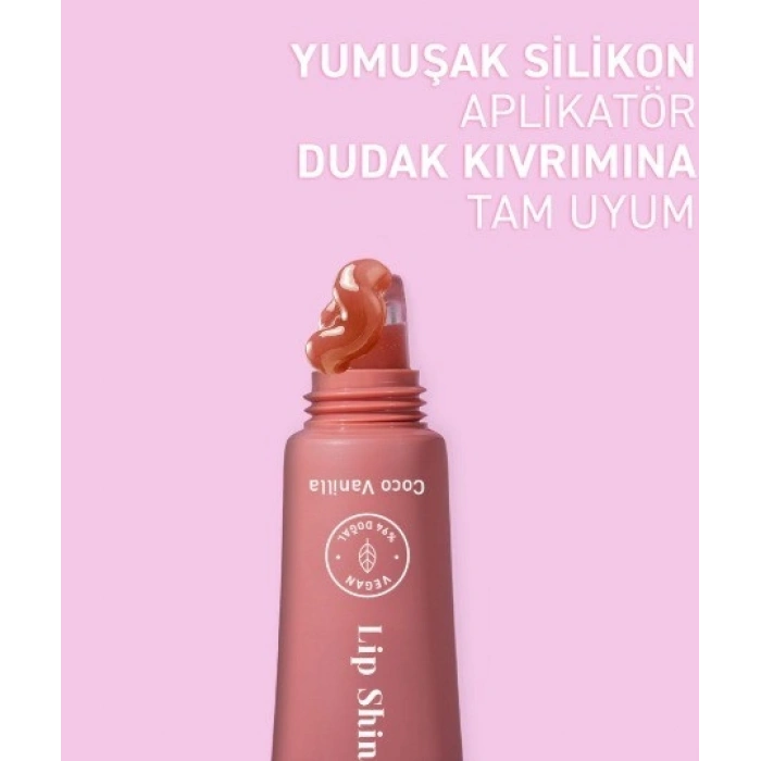 Herbaderm Parlak Dudak Balmı Coco Vanilya Aromalı 10 ml (Charm Hediyeli)